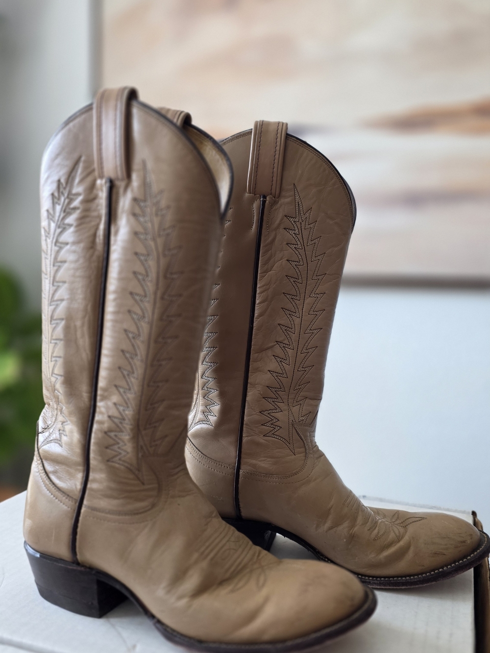 Vintage Tony Lama Leather Cowboy Boots